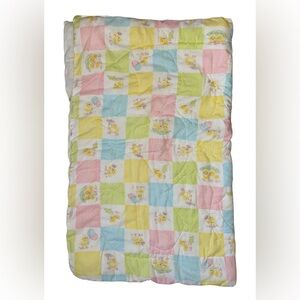 Vintage Duck Pastel Patchwork Baby Quilt - White, Yellow, Pink, Blue, Green